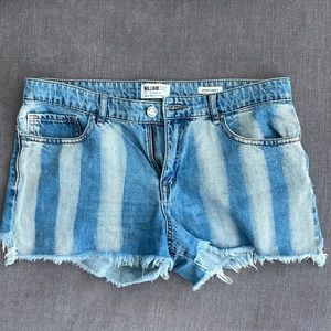 Never Worn! White washed striped Jean shorts